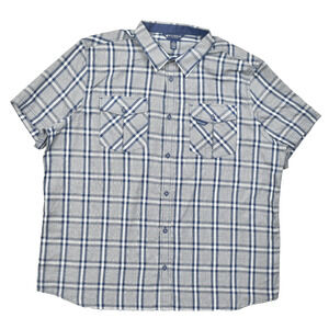 Rocawear Classic Men's Blue Plaid Short Sleeve Button Down Shirt Size 3XL